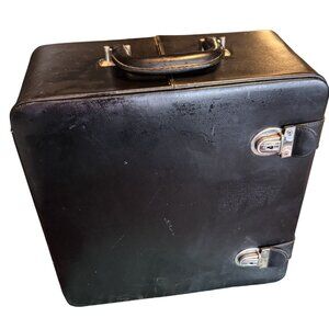 Abercrombie & Fitch Vintage Top Grain Cowhide Small Black Hard Shell Travel Case